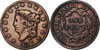 United States Cent Coronet Cent, U.S. Mint, Copper, KM:45 -