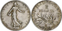 France 2 Francs Semeuse, Castelsarrasin, Silver, Gadoury:532 -