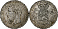Belgium 5 Francs, 5 Frank Leopold II, Silver, KM:24 -