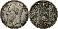 Belgium 5 Francs, 5 Frank Leopold II, Silver, KM:24 -