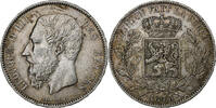 Belgium 5 Francs, 5 Frank Leopold II, Silver, KM:24 -