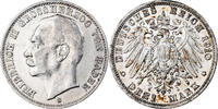 German States 3 Mark BADEN, Friedrich II, Karlsruhe, Silver -