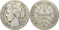 France 2 Francs Cérès, Paris, Large A, Silver, Gadoury:530 -