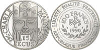 France 100 Francs-15 Ecus Charlemagne, Paris, BE, Silver -
