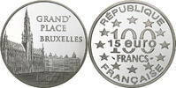 France 100 Francs-15 Euro Grand'Place de Bruxelles, Paris, Abeille -