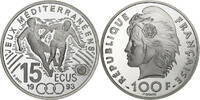 France 100 Francs-15 Ecus Football, Paris, BE, Silver -