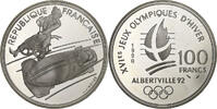 France 100 Francs Albertville - Bobsledding, Paris, BE, Silver -