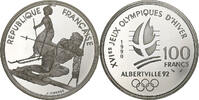 France 100 Francs Albertville - Slalom, Paris, BE, Silver -