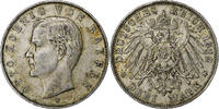 German States 3 Mark BAVARIA, Otto, Munich, Silver, KM:996 -