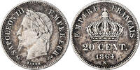 France 20 Centimes Coin, Napoleon III, Napoléon III, Bordeaux -