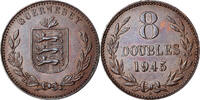 Guernsey 8 Doubles Coin, Heaton, Birmingham, Bronze, KM:14 -