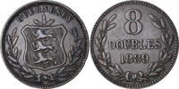 Guernsey 8 Doubles Coin, Heaton, Birmingham, Bronze, KM:7 -