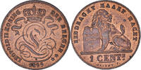 Belgium Centime Coin, Brussels, Copper -