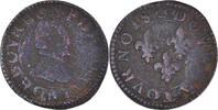 France Double Tournois Coin, Château-Regnault or Sedan, Copper -