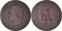 France 10 Centimes Coin, Napoleon III, Napoléon III, Rouen -