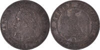 France 2 Centimes Coin, Napoleon III, Napoléon III, Bordeaux -