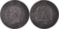 France 2 Centimes Coin, Napoleon III, Napoléon III, Marseille -