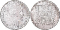 France 10 Francs Coin, Turin, Paris, Silver, KM:878 -