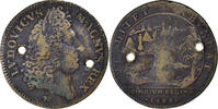 France Token Louis XIV, Trésor Royal, Brass -