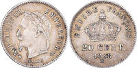 France 20 Centimes Coin, Napoleon III, Strasbourg, Silver -