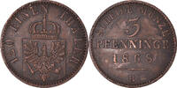 German States 3 Pfennig Coin, PRUSSIA, Wilhelm I, Hannover -