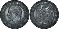 France 2 Centimes Coin, Napoleon III, Paris, Bronze -