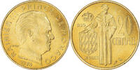 Monaco 20 Centimes Coin, Rainier III, Aluminum-Bronze, KM:143 -