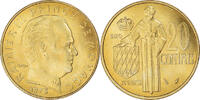 Monaco 20 Centimes Coin, Rainier III, Aluminum-Bronze, KM:143 -