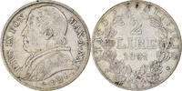 ITALIAN STATES 2 Lire Coin, PAPAL STATES, Pius IX, Roma -