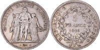 France 5 Francs Coin, Hercule, Bordeaux, Silver, KM:756.4 -