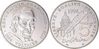 France 5 Francs Coin, Voltaire, Paris, ESSAI, Nickel -