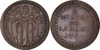 ITALIAN STATES Quattrino Coin, PAPAL STATES, Benedict XIV, Roma -