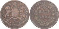 INDIA-BRITISH 1/2 Anna Coin, Guillaume IV, Bombay, Copper -