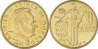Monaco 50 Centimes Coin, Rainier III, Aluminum-Bronze -