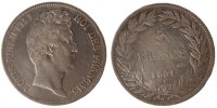 France 5 Francs Coin, Louis-Philippe, Strasbourg, Silver -