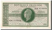 France 1000 Francs Banknote, 1943-1945 Marianne, Fayette:VF -