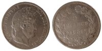 France 5 Francs Coin, Louis-Philippe, Nantes, Silver -