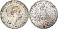 German States 3 Mark PRUSSIA, Wilhelm II, Berlin, Silver -