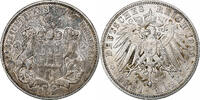 German States 3 Mark HAMBURG, Hamburg, Silver, KM:620 -