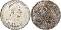 German States 3 Mark PRUSSIA, Wilhelm II, Berlin, Silver -