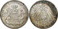 German States 2 Mark HAMBURG, Hamburg, Silver, KM:612 -