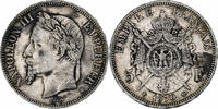 France 5 Francs Napoleon III, Strasbourg, Silver -
