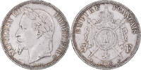 France 5 Francs Coin, Napoléon III, Strasbourg, Silver -