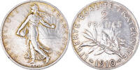 France 2 Francs Coin, Semeuse, Paris, Silver, KM:845.1 -