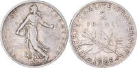 France 2 Francs Coin, Semeuse, Paris, Silver, KM:845.1 -