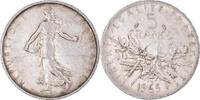 France 5 Francs Coin, Semeuse, Silver, KM:926, Gadoury:770 -