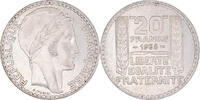France 20 Francs Coin, Turin, Paris, Silver, KM:879 -