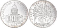France 100 Francs Coin, Panthéon, Paris, Silver, KM:951.1 -