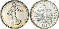France 5 Francs Coin, Semeuse, Paris, Silver, KM:926 -