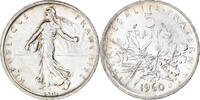 France 5 Francs Coin, Semeuse, Silver, KM:926, Gadoury:770 -